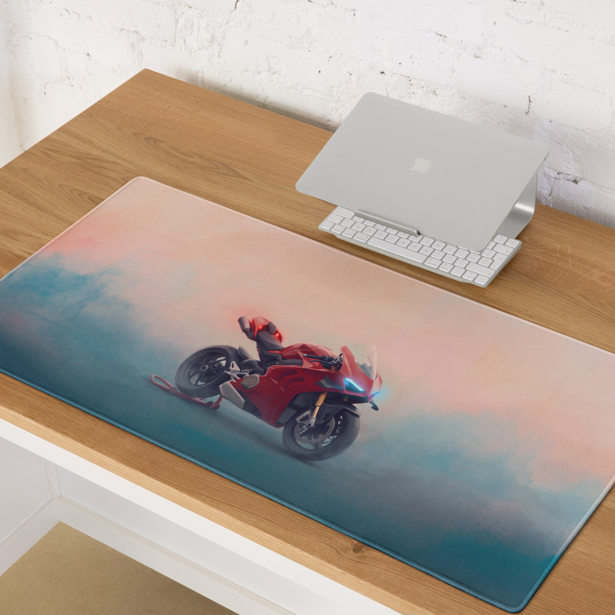 Ducati Panigale V4S Inspired Extra Large Gaming Mousepad, Italian Superbike Desk Accessory, Non-Slip Rubber Base
