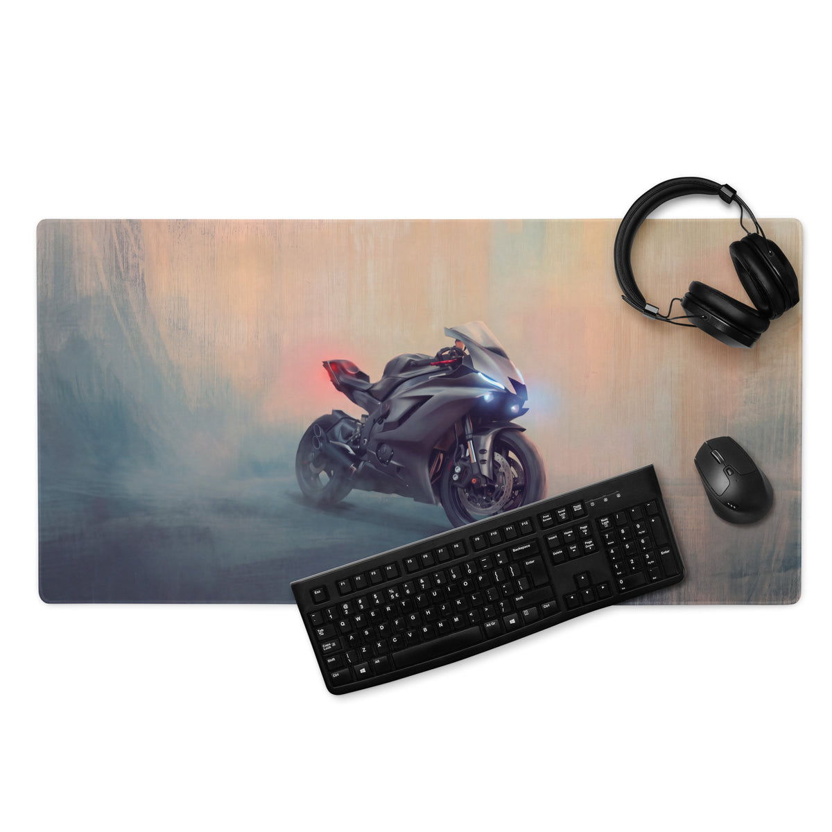 Yamaha R6 Dark Edition Inspired Giant Desk Mat, Stealth Supersport Office Setup, Precision Gaming Accessory
