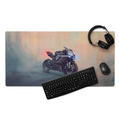 Yamaha R6 Dark Edition Inspired Giant Desk Mat, Stealth Supersport Office Setup, Precision Gaming Accessory