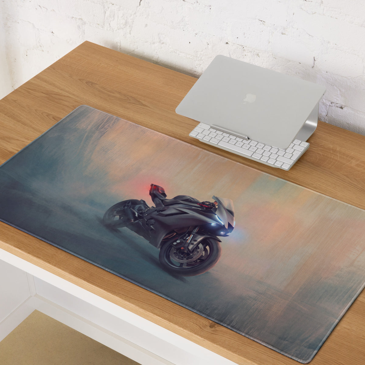 Yamaha R6 Dark Edition Inspired Giant Desk Mat, Stealth Supersport Office Setup, Precision Gaming Accessory