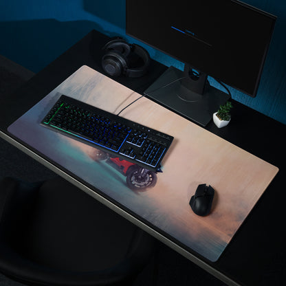 Yamaha R1 Inspired Extended Desk Mat, Racing Motorcycle Office Decor, Smooth Stitched Edges