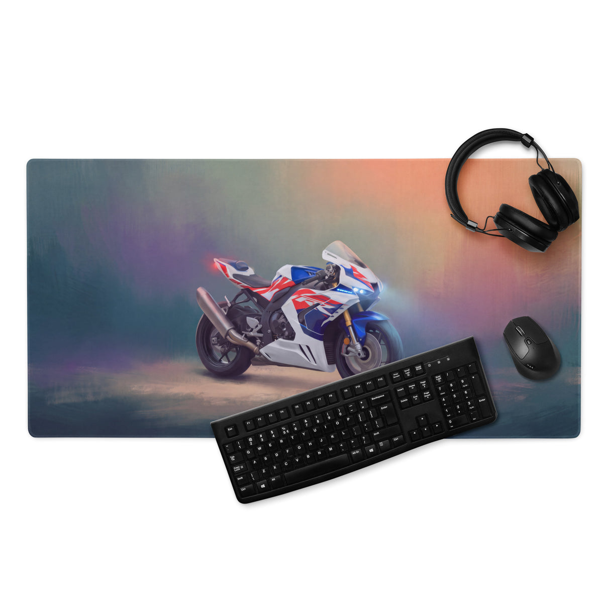 Honda CBR1000RR-R Inspired Extra Large Gaming Mousepad, Track Superbike Desk Mat, Non-Slip Rubber Base