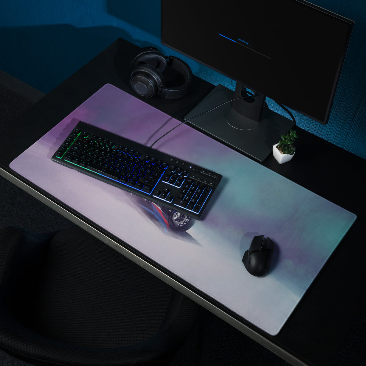 BMW S1000RR Inspired Extra Large Gaming Desk Mat, Neon Green Superbike Office Mousepad