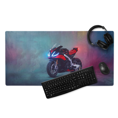 Aprilia RSV4 Factory Inspired Extended Racing Mouse Pad, Red and Black Superbike Gaming Desk Mat
