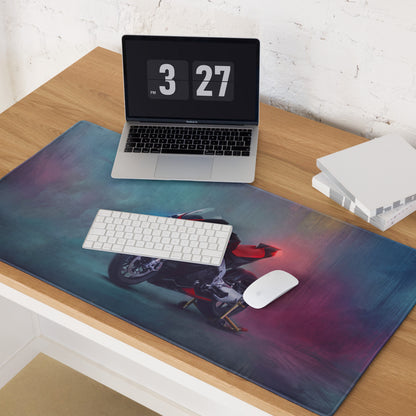 Aprilia RSV4 Factory Inspired Extended Racing Mouse Pad, Red and Black Superbike Gaming Desk Mat