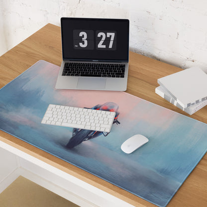 BMW M1000RR Inspired Extra Large Desk Pad, Motorsport Blue and Red Gamer Mousepad