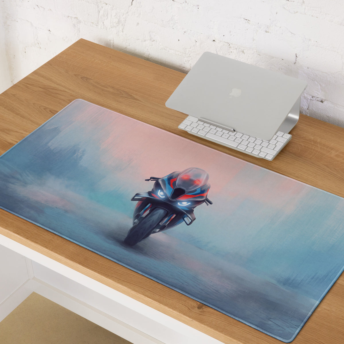 BMW M1000RR Inspired Extra Large Desk Pad, Motorsport Blue and Red Gamer Mousepad