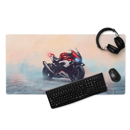 BMW S1000RR Inspired Premium Gaming Mouse Pad, Red and White Superbike Workspace Mat