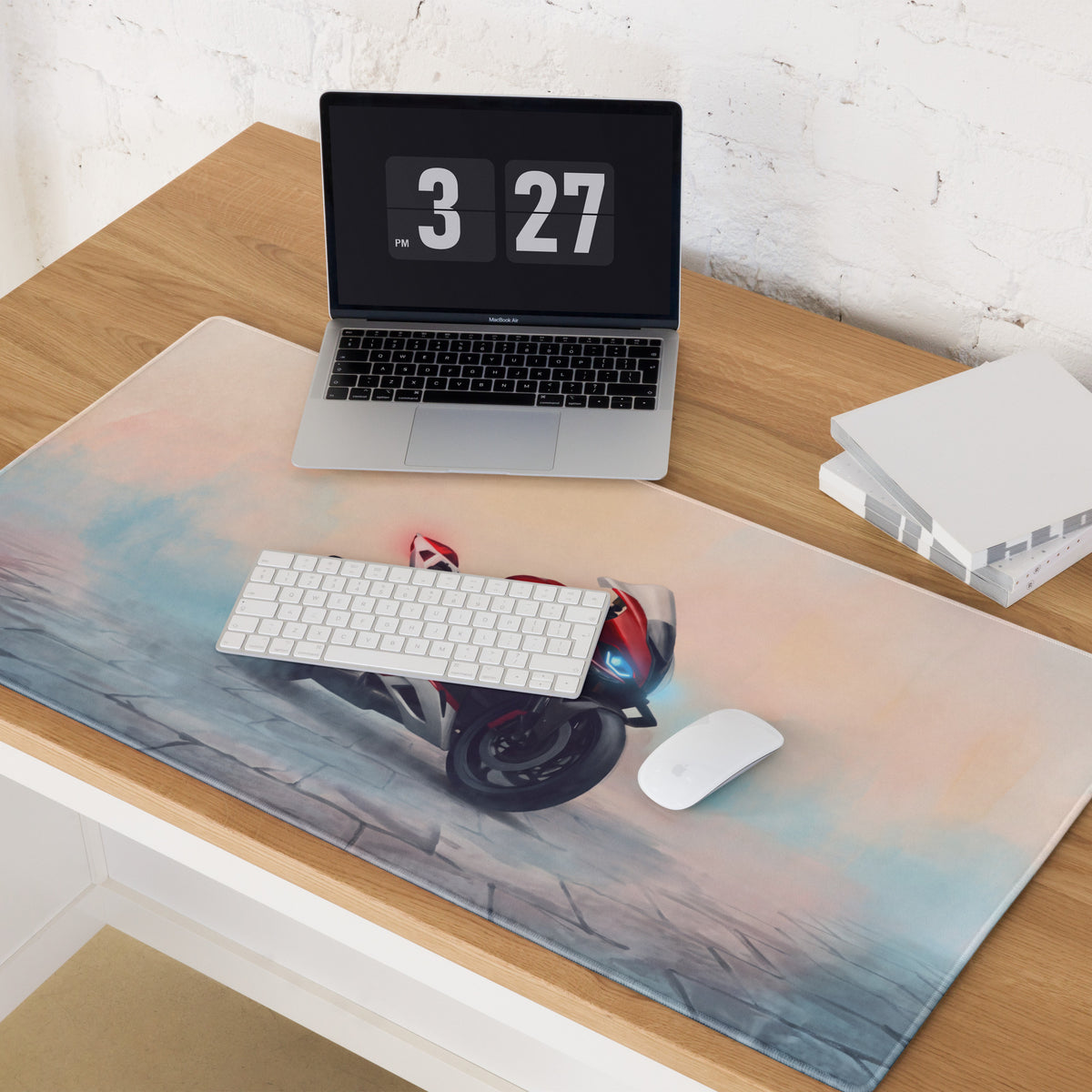 BMW S1000RR Inspired Premium Gaming Mouse Pad, Red and White Superbike Workspace Mat