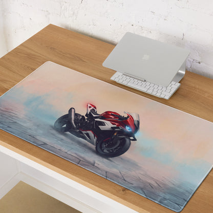 BMW S1000RR Inspired Premium Gaming Mouse Pad, Red and White Superbike Workspace Mat