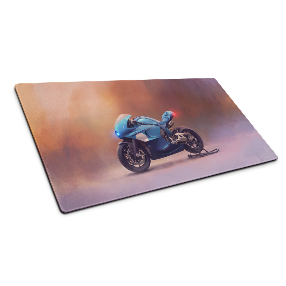 Bugatti Concept Bike Inspired Oversized Gaming Mouse Pad, Ocean Blue Sportbike Desk Protector