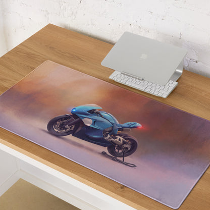 Bugatti Concept Bike Inspired Oversized Gaming Mouse Pad, Ocean Blue Sportbike Desk Protector