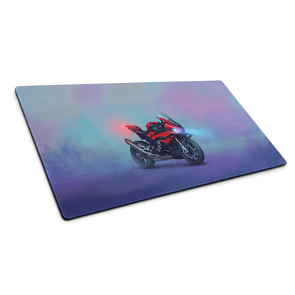 BMW S1000RR Inspired Extended Office Mousepad, Crimson Superbike Workstation Mat