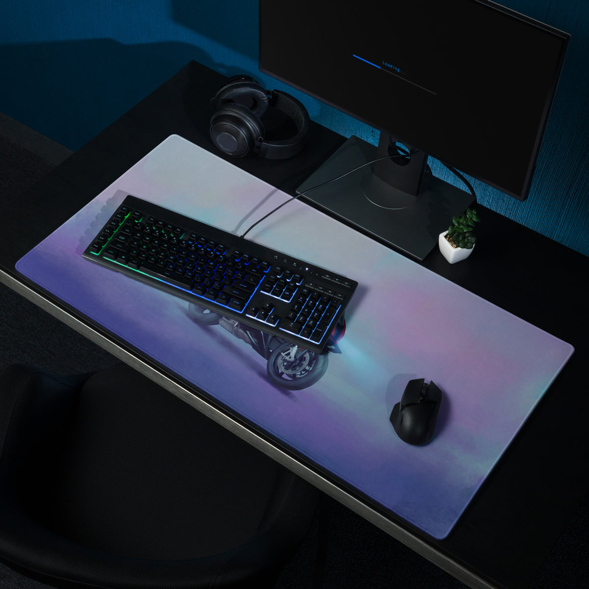BMW S1000RR Inspired Extended Office Mousepad, Crimson Superbike Workstation Mat