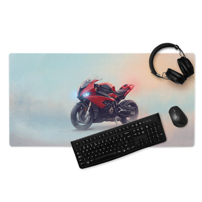 BMW S1000RR Inspired Large Gaming Desk Pad, Scarlet Superbike Keyboard Mat