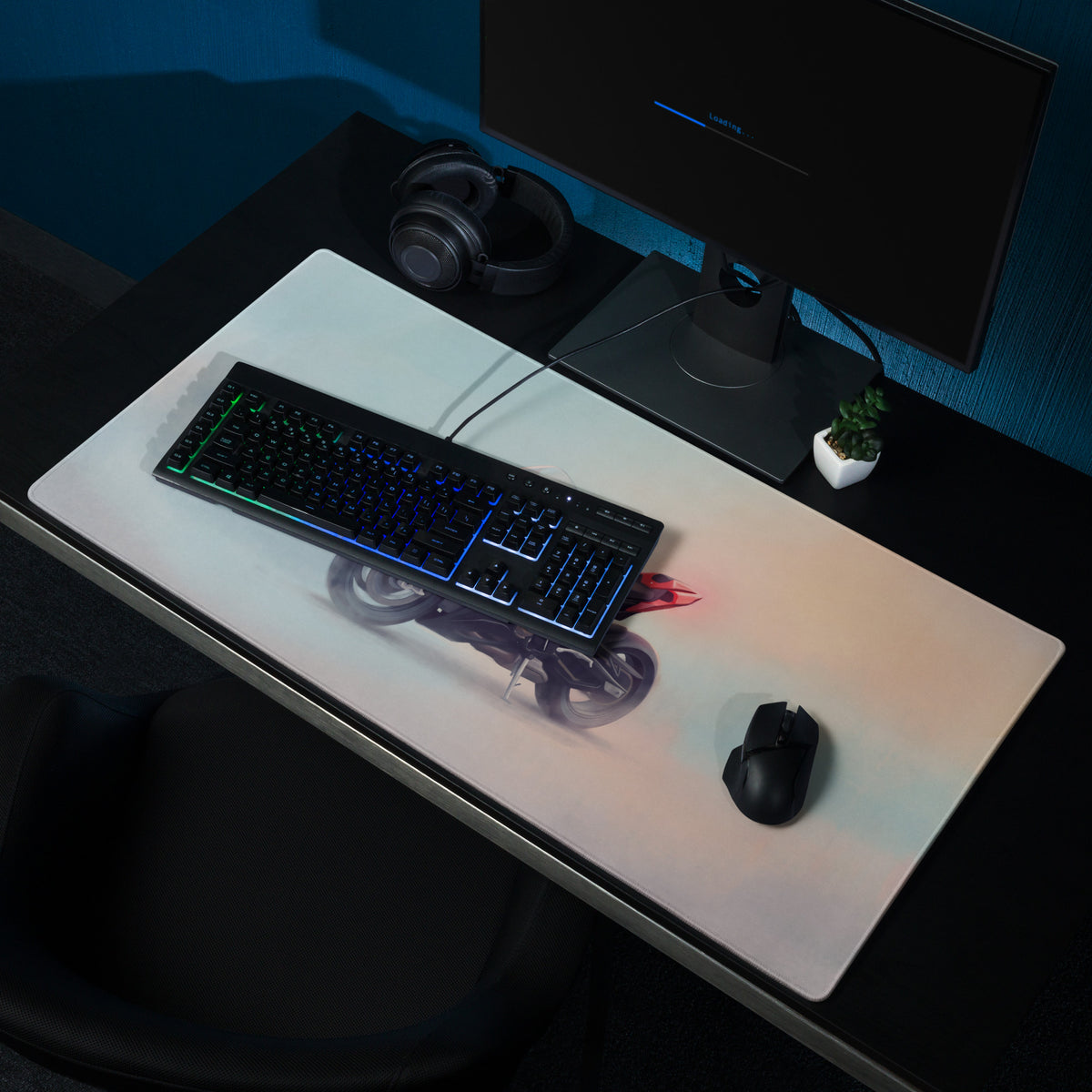BMW S1000RR Inspired Large Gaming Desk Pad, Scarlet Superbike Keyboard Mat