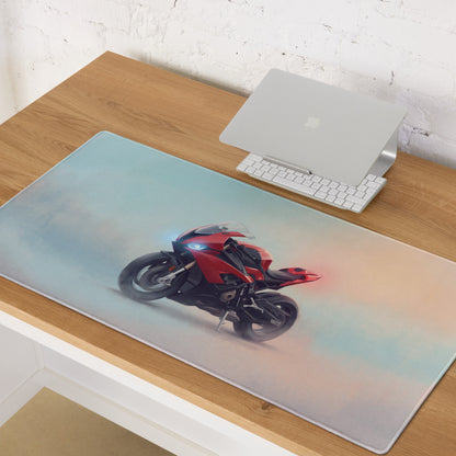 BMW S1000RR Inspired Large Gaming Desk Pad, Scarlet Superbike Keyboard Mat