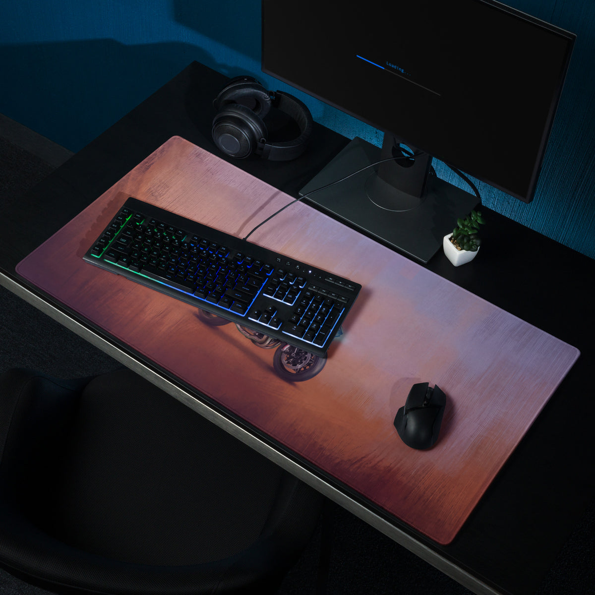 Kawasaki Ninja H2 Inspired Extended Keyboard Mat, Dark Metallic Supercharged Sportbike Desk Pad