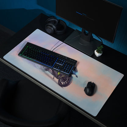 Ducati V4 Lamborghini Inspired Premium Desk Protector, Carbon and Neon Yellow Superbike Mouse Pad
