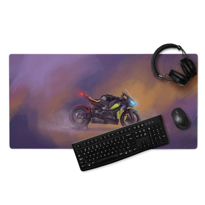Ducati Panigale V4 Lamborghini Inspired Large Gaming Mousepad, Matte Black and Lime Trackside Desk Mat