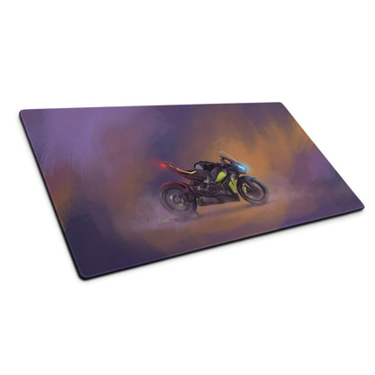 Ducati Panigale V4 Lamborghini Inspired Large Gaming Mousepad, Matte Black and Lime Trackside Desk Mat