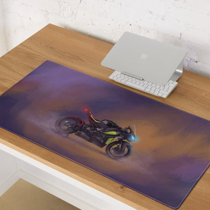 Ducati Panigale V4 Lamborghini Inspired Large Gaming Mousepad, Matte Black and Lime Trackside Desk Mat