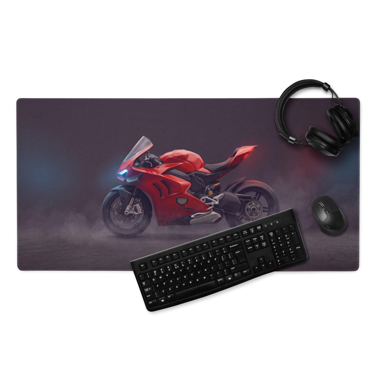 Ducati Panigale V4S Inspired Oversized Mouse Pad, Crimson Trackside Office Desk Protector