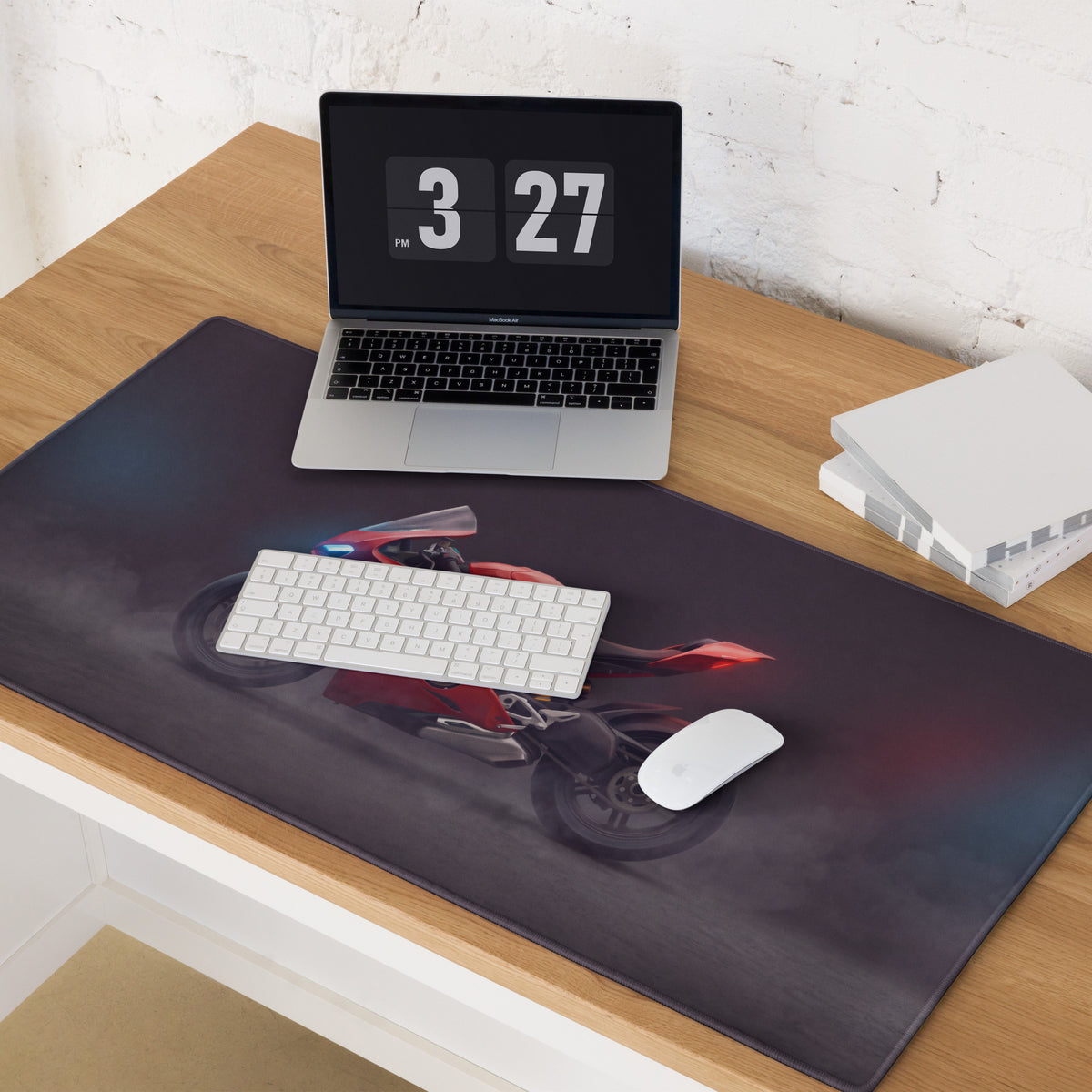 Ducati Panigale V4S Inspired Oversized Mouse Pad, Crimson Trackside Office Desk Protector