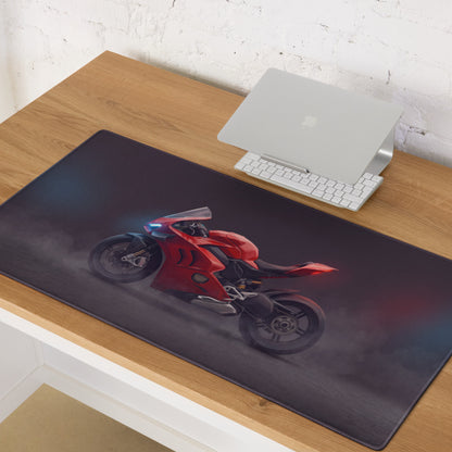 Ducati Panigale V4S Inspired Oversized Mouse Pad, Crimson Trackside Office Desk Protector