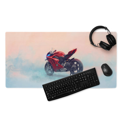 Ducati Panigale V4 Inspired Large Office Mousepad, Red Superbike Workstation Mat