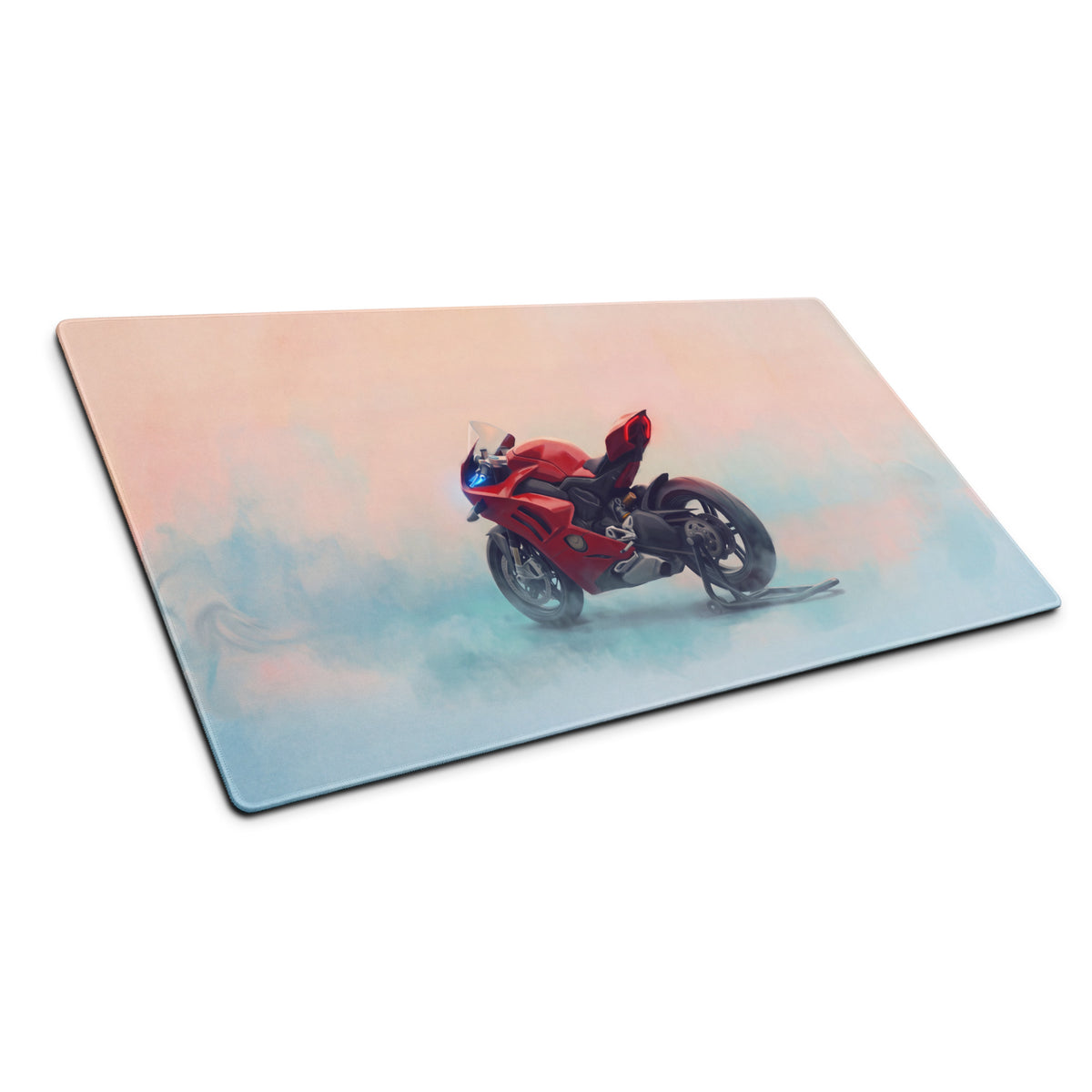 Ducati Panigale V4 Inspired Large Office Mousepad, Red Superbike Workstation Mat