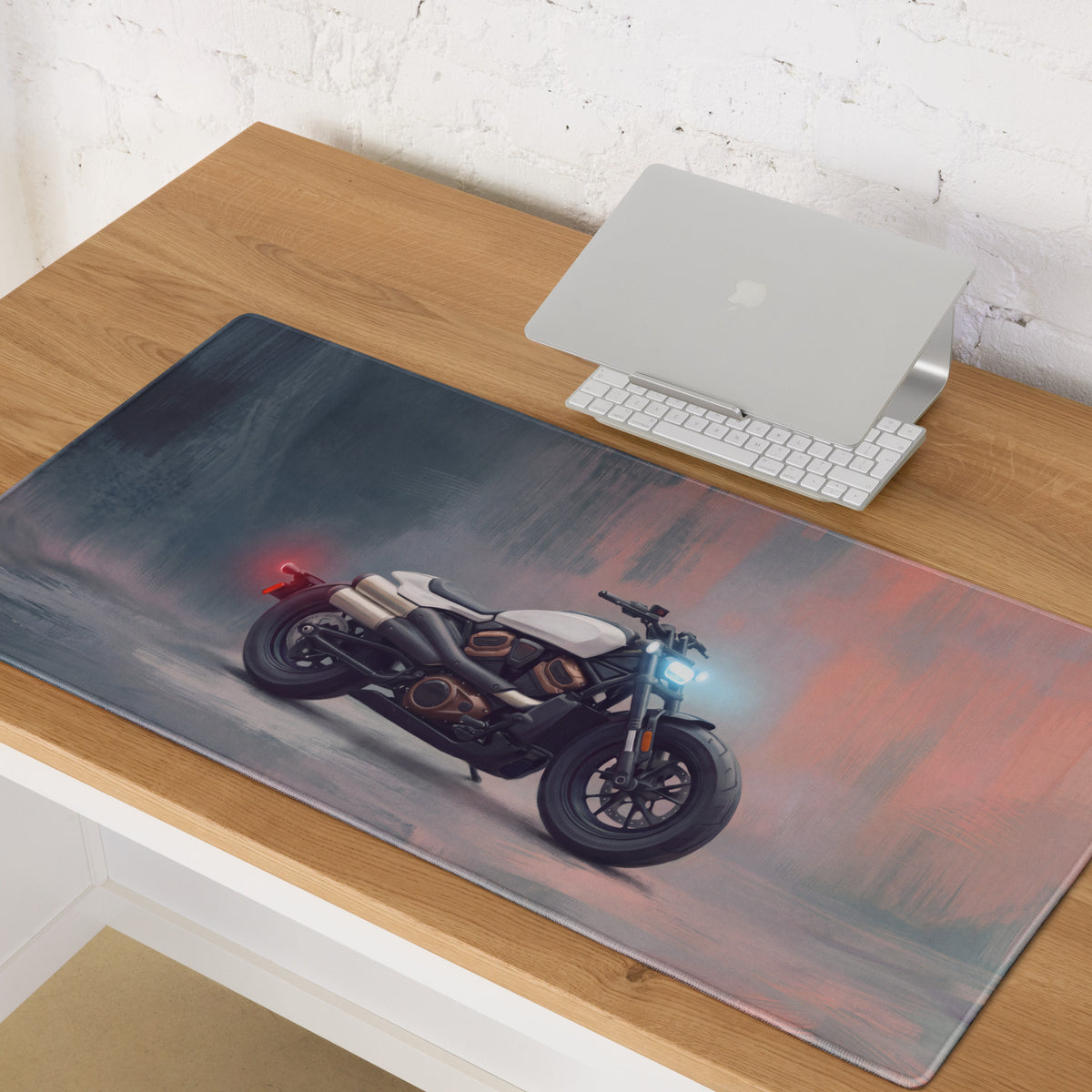 Sportster Inspired Oversized Gaming Desk Protector, American V-Twin Keyboard Mat