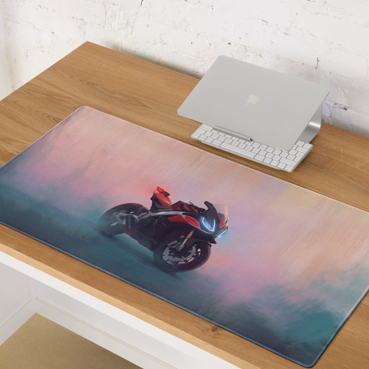 Aprilia RSV4 Inspired Extra Large Gaming Desk Mat, Red and Black Superbike Mouse Pad