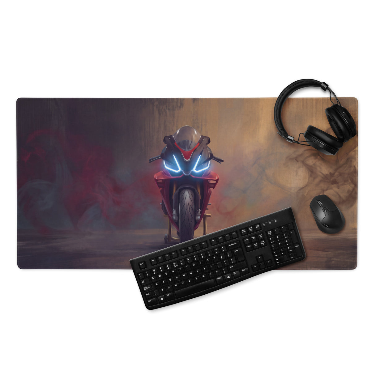 Aprilia RSV4 Factory Inspired Extended Mousepad, Crimson Racing Desk Protector
