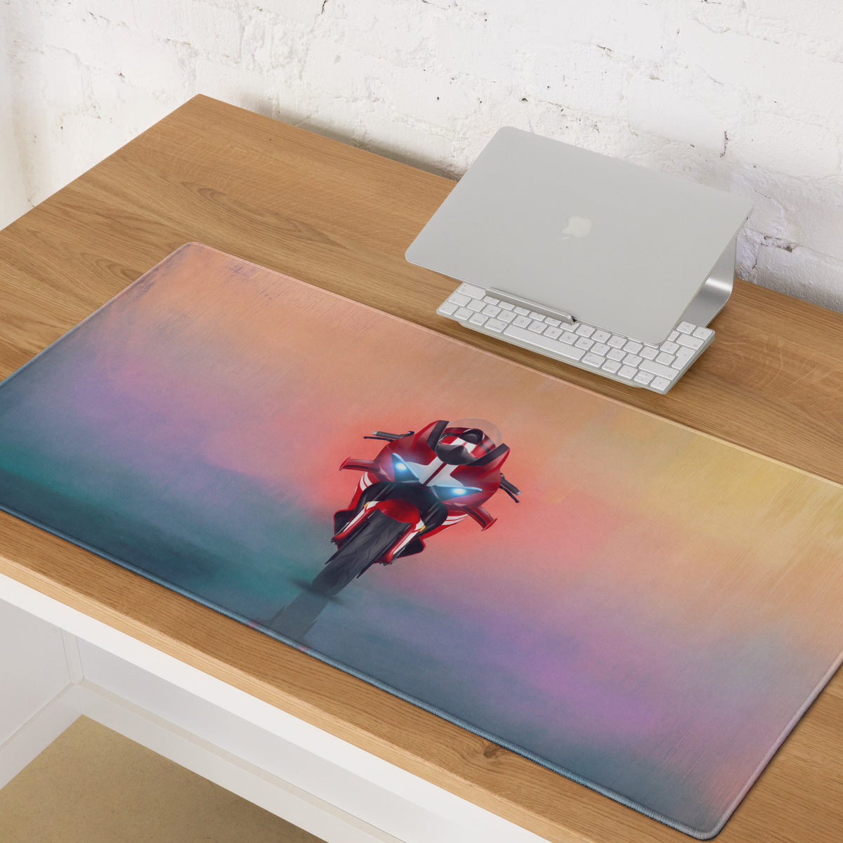Ducati Panigale V4 Inspired Premium Gaming Desk Pad, Red Trackside Keyboard Mat
