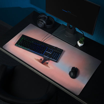 Bmw m1000rr inspired large gaming mousepad with sleek rectangular shape and gradient pink to gray surface for desk use