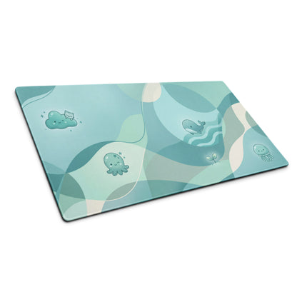 Cute Ocean Friends Gaming Mouse Pad - Blue Teal Mat For Cute Setup