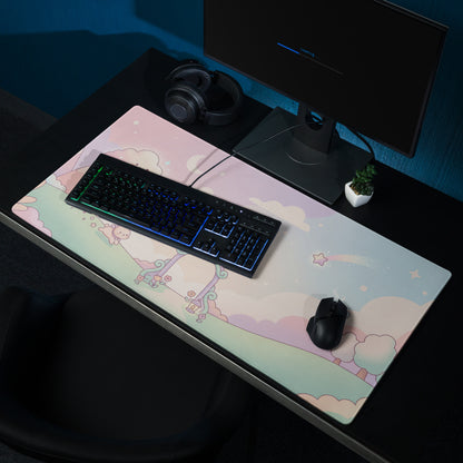 Pastel Cute Bunny Clouds Mouse Pad