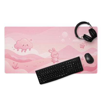 Pink Cute Gaming Mouse Pad With Cozy Clouds for Gamer Girls