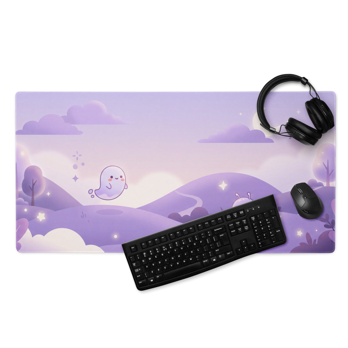 Lavender Galaxy Girl Gaming Mouse Pad Cute Theme