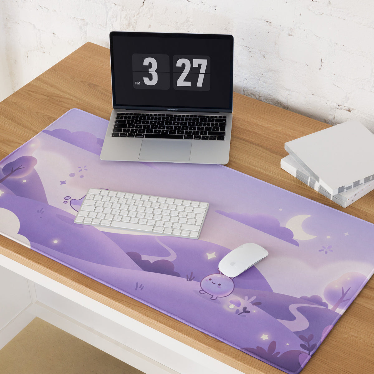 Lavender Galaxy Girl Gaming Mouse Pad Cute Theme
