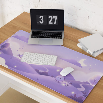 Lavender Galaxy Girl Gaming Mouse Pad Cute Theme