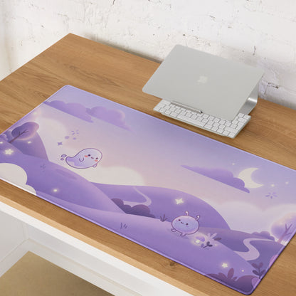 Lavender Galaxy Girl Gaming Mouse Pad Cute Theme