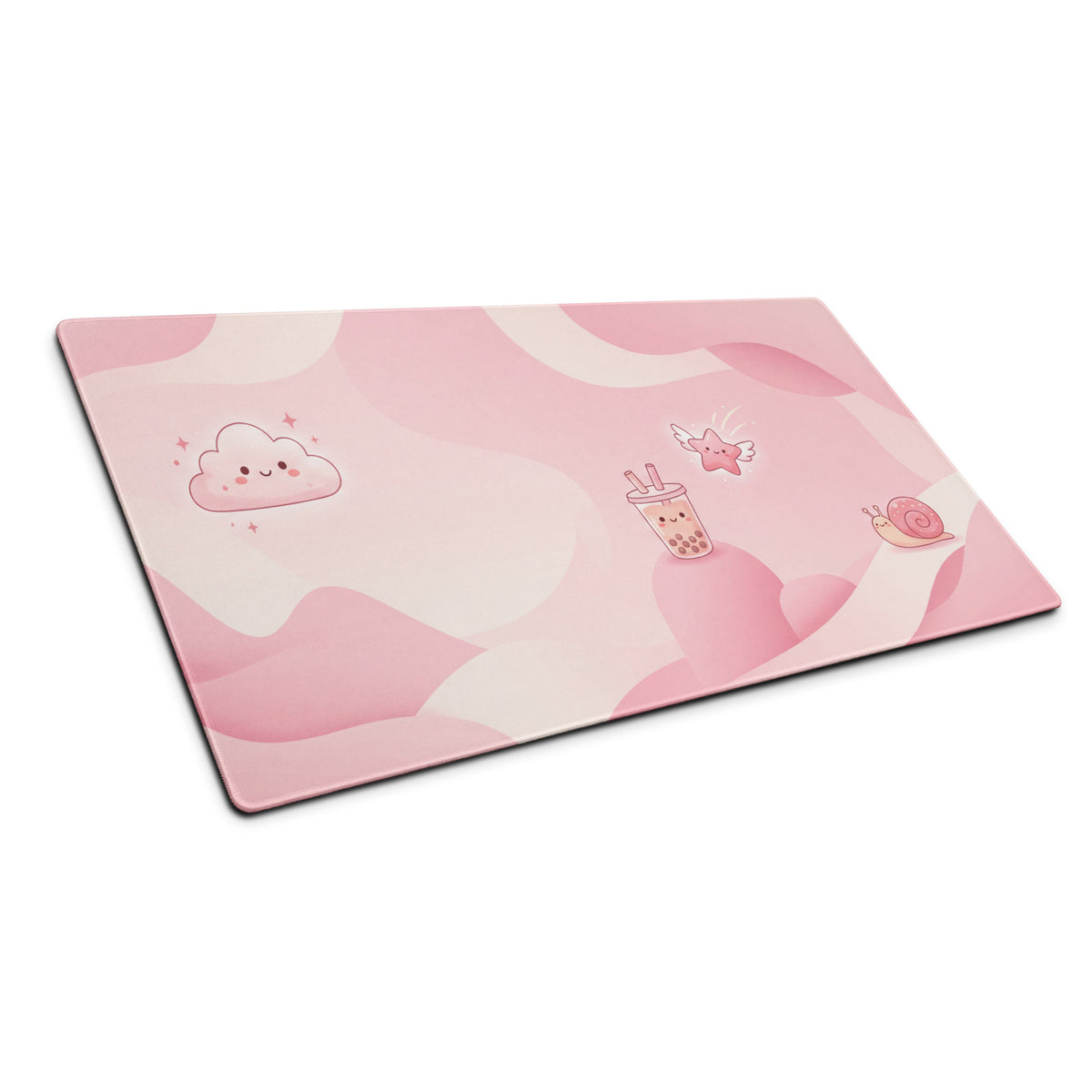 Pink Cute Cloud Bubble Tea Mouse Pad For Gamer Girl