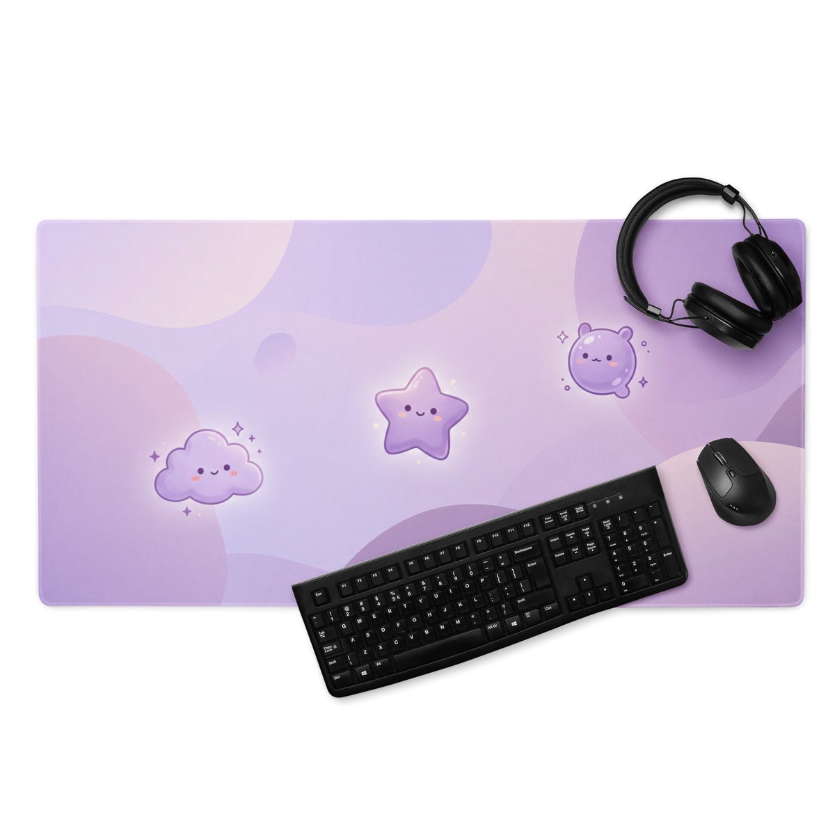 Cute Lavender Galaxy Gaming Mouse Pad