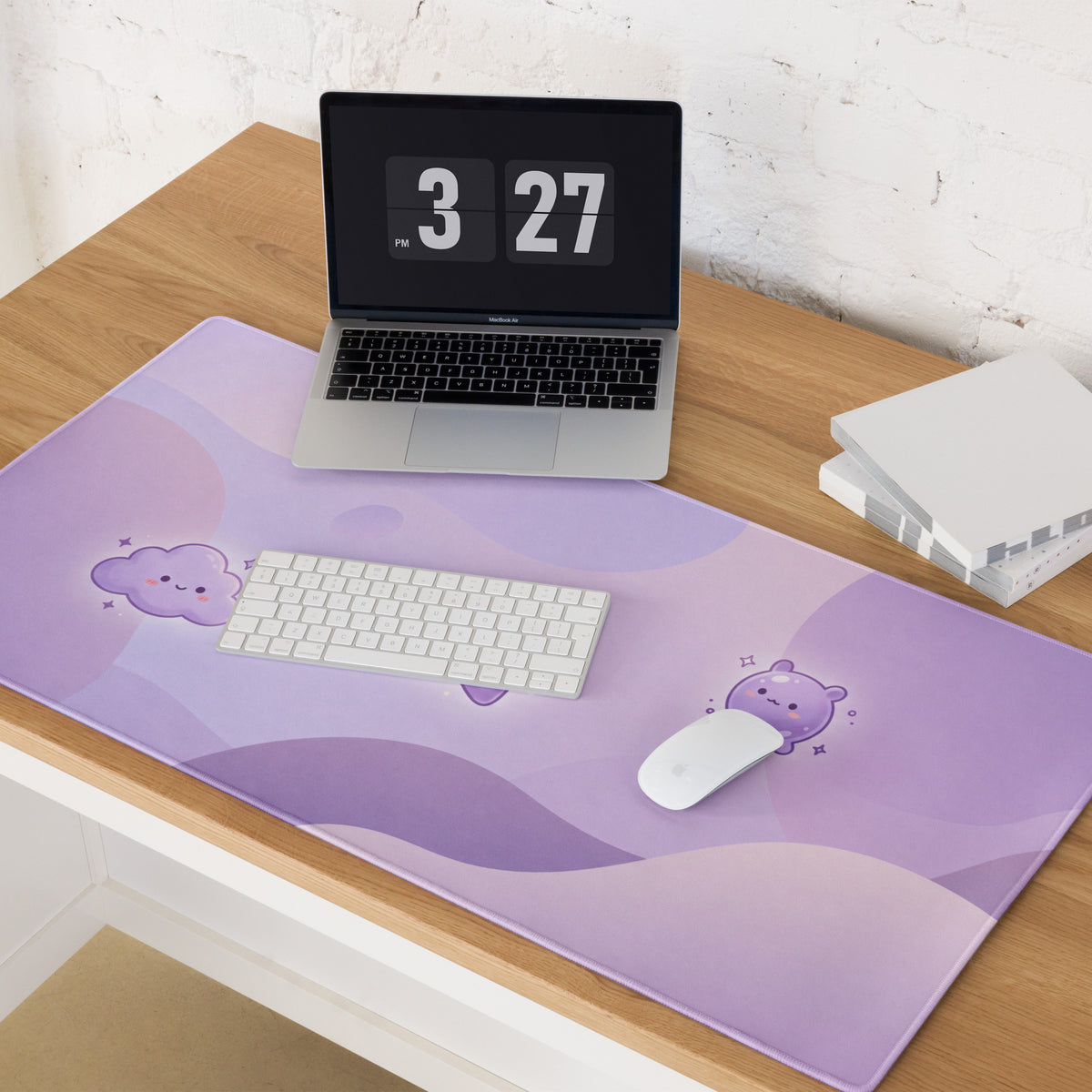 Cute Lavender Galaxy Gaming Mouse Pad