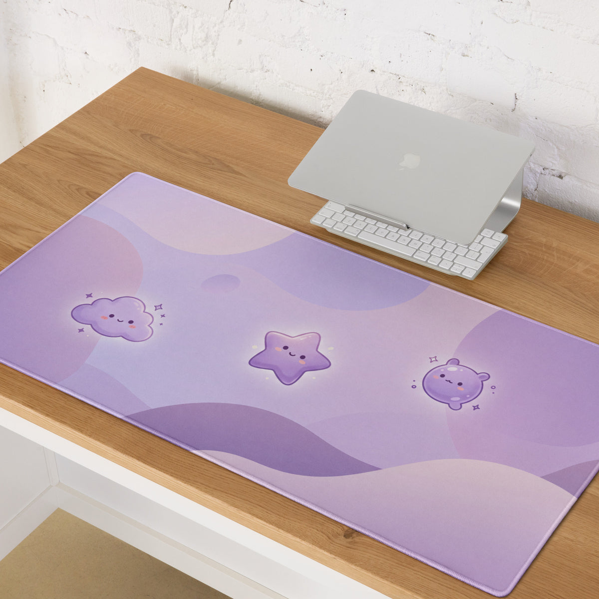 Cute Lavender Galaxy Gaming Mouse Pad