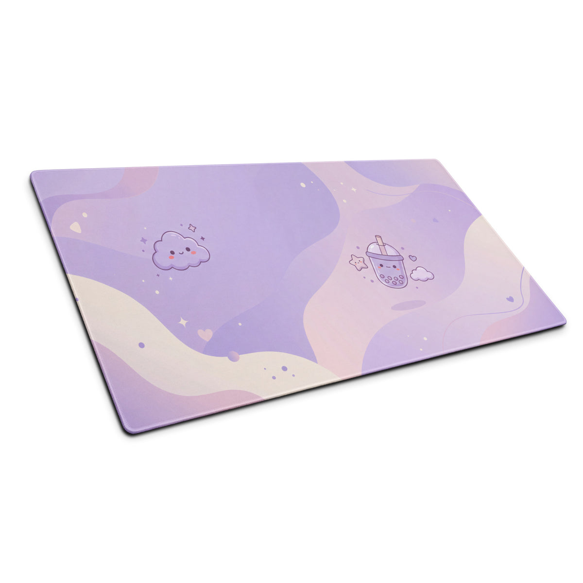 Cute Purple Galaxy Gaming Mouse Pad With Cute Stars