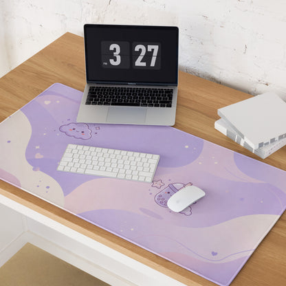 Cute Purple Galaxy Gaming Mouse Pad With Cute Stars