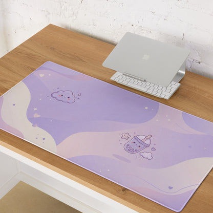 Cute Purple Galaxy Gaming Mouse Pad With Cute Stars